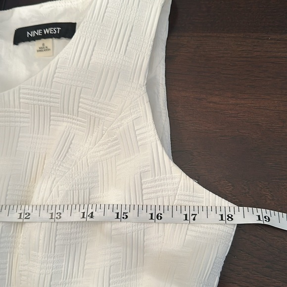 Nine West Textured Fit and Flare Ivory Women's Dress (656) - Picture 16 of 16